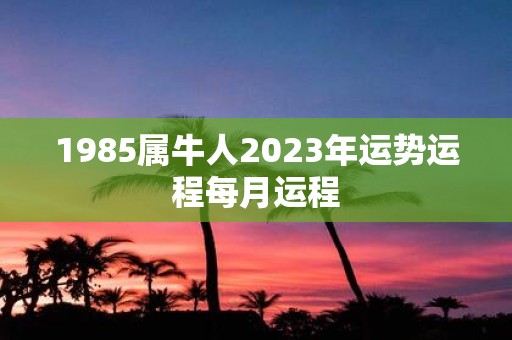 详细阅读:1985属牛人2023年运势运程每月运程 1985属牛人2023年运势运程每月运程