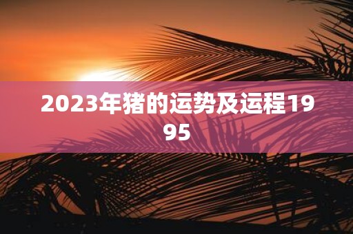 2023年猪的运势及运程1995